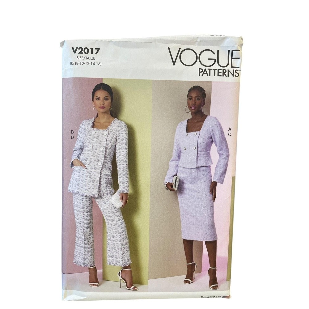 Vogue Patterns V2017 Misses Jacket Skirt Pants Size 8-16